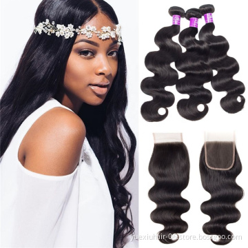 Virgin Peruvian Hair Double Weft Body Wave Hair Bundles Hot Selling Unprocessed Hair Extensions